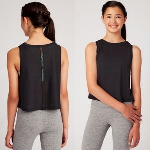 Lululemon Ivivva Hit the Heat Tank Top Cropped Black Size 14 Girls